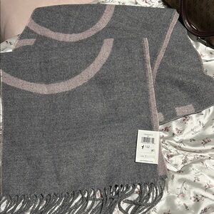 Calvin Klein Gray and Pink Patterned Scarf